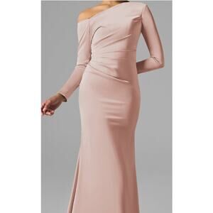 AW BRIDAL 2 XS pearl pink Anya satin formal party gala maxi dress NEW B157